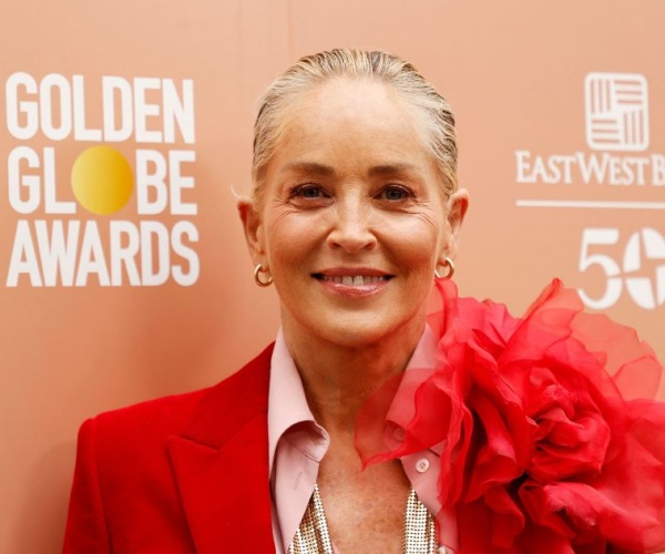 sharon stone in red ruffles