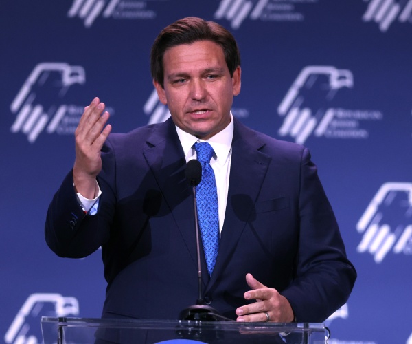 ron desantis gestures while speaking