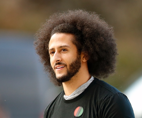 free agent quarterback colin kaepernick wears black sweatshirt 