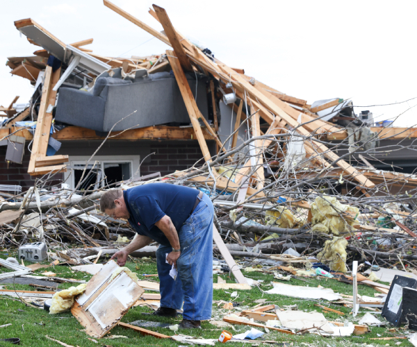 Residents Going Through Rubble After Tornadoes Hammer Nebraska, Iowa