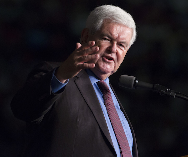 newt gingrich delivers remarks during a campaign event