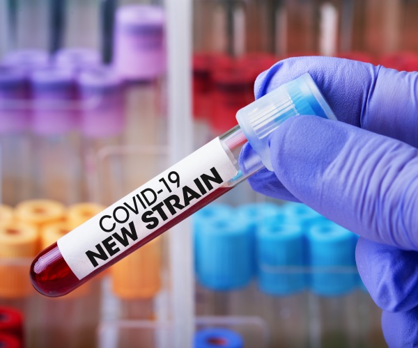 blood test labeled 'new COVID strain'