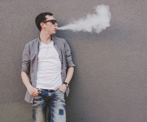 a man vaping