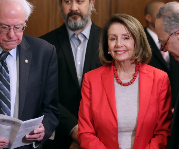 sanders pelosi and schumer on capitol hill 