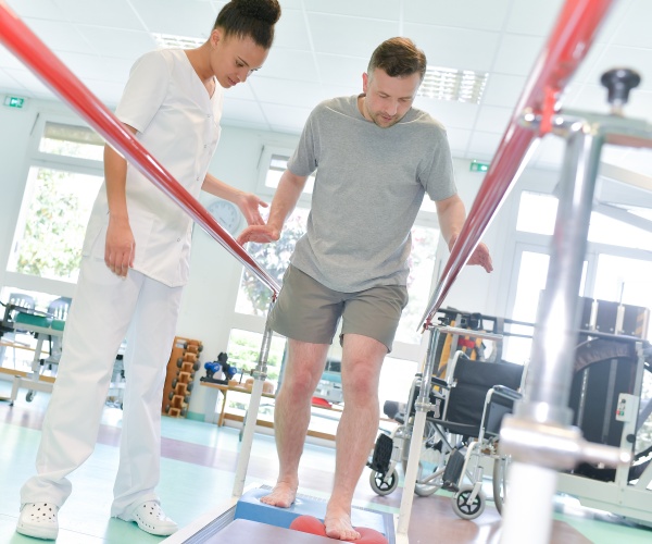 man doing physical therapy