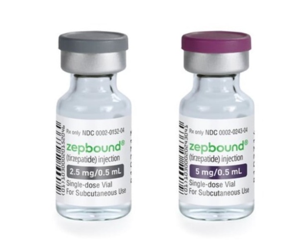 two vials of tirzepatide