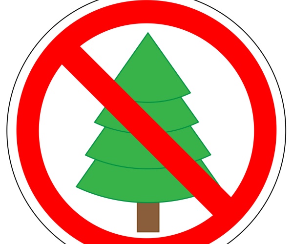 prohibition sign of christmas tree fir