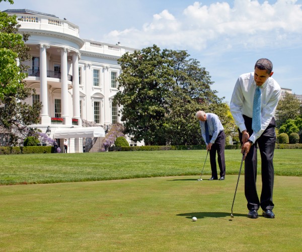 presidential golf game at the white house in the capital of the united states 