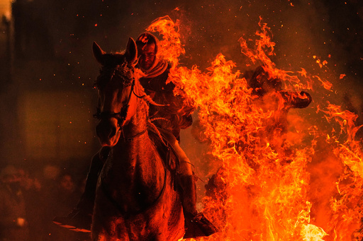 Horses Leap Through Flames, Pets Go to Church in Spanish Animal Rituals Honoring St. Anthony