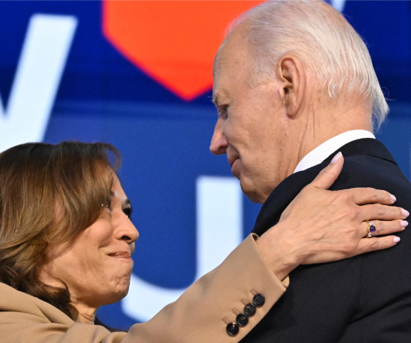 kamala harris and joe biden embracing