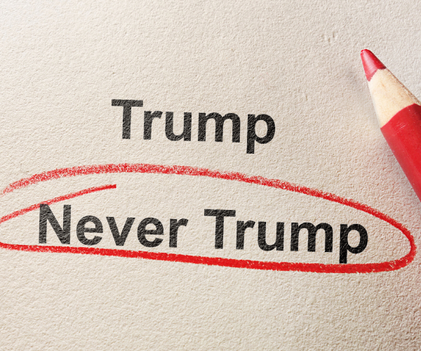 trump and never trump written on paper with never trump circled with a grease pencil