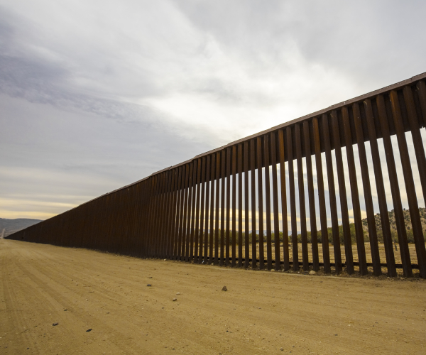 a stretch of the border wall on the united states mexico border