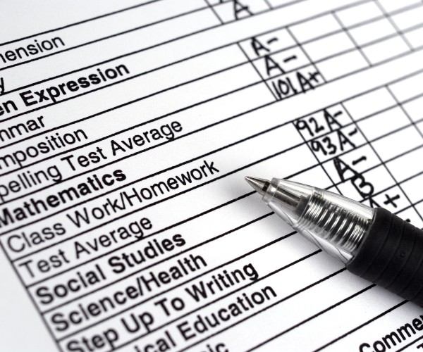 curved report card and or school and or academic grading 