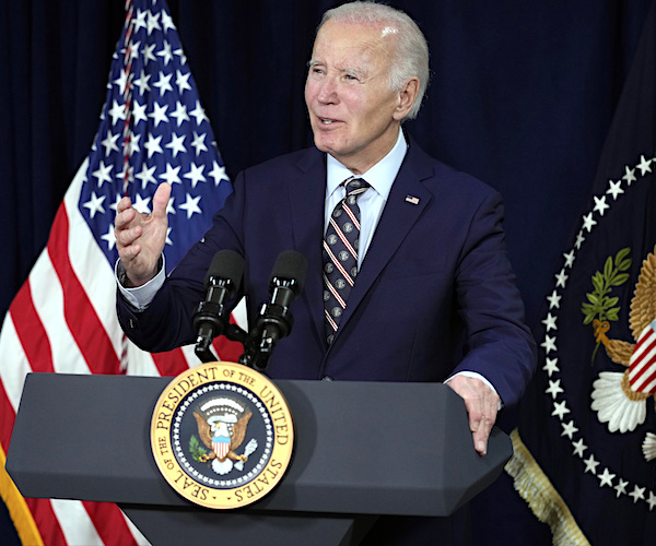 President Joe Biden speaks during an address to the nation