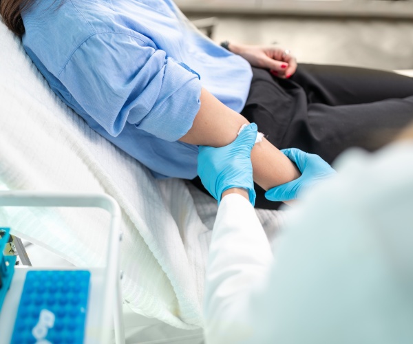 healthcare worker taking attending to patient