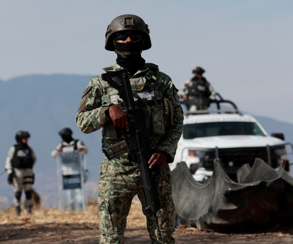a mexican soldier on patrol