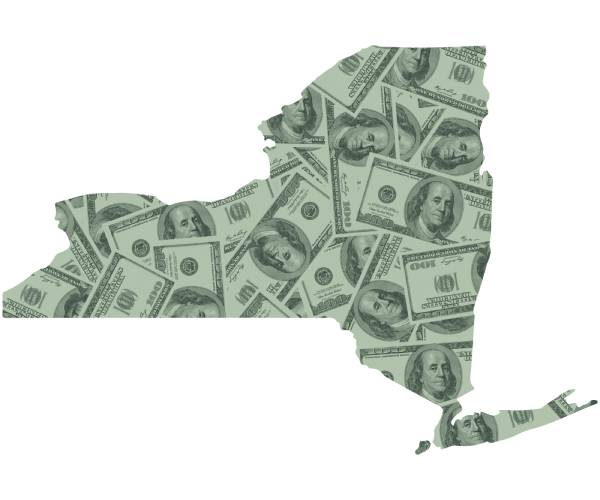 a map of new york state covered in bills