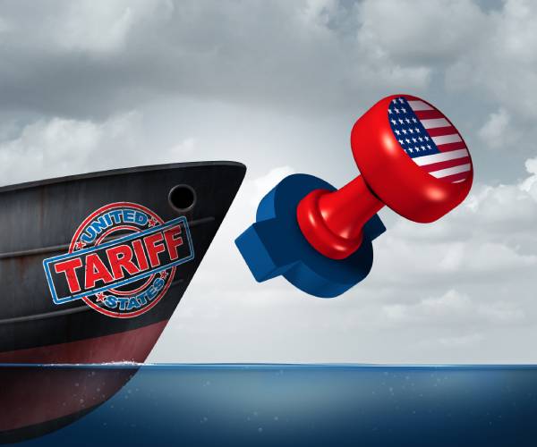 a ship with the words united states tariff stamped on it