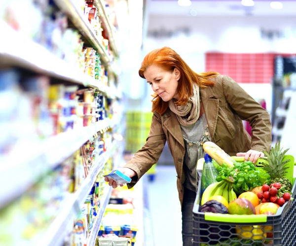 woman shopping in supermarket