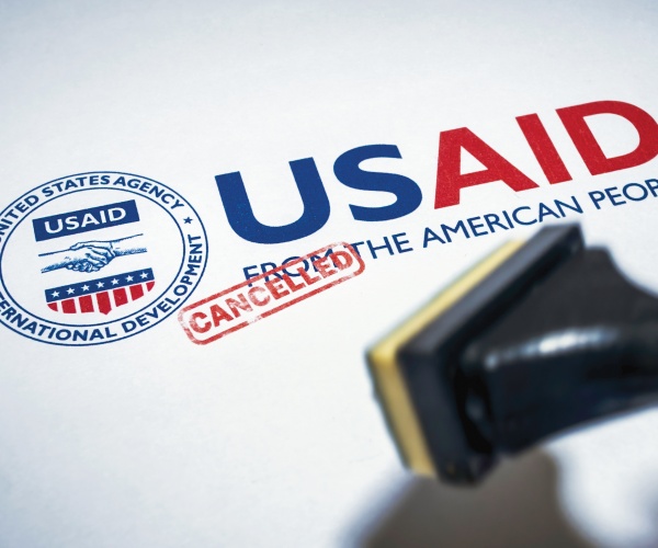 USAID logo with canceled stamped on it