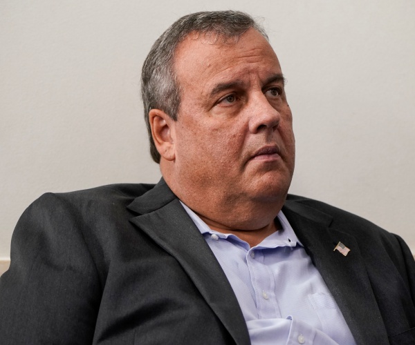 chris christie looks on