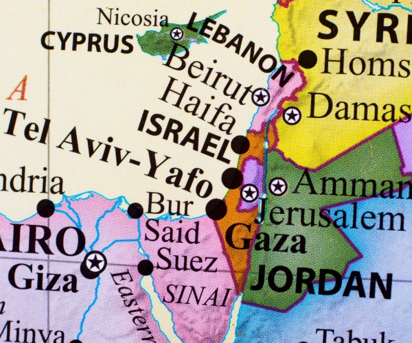 map of lebanon israel tel-aviv-yafo gaza and jordan including cyprus