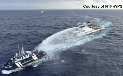 Philippines Says China's Coast Guard Blasts Water Cannon and Sideswipes Patrol Vessel