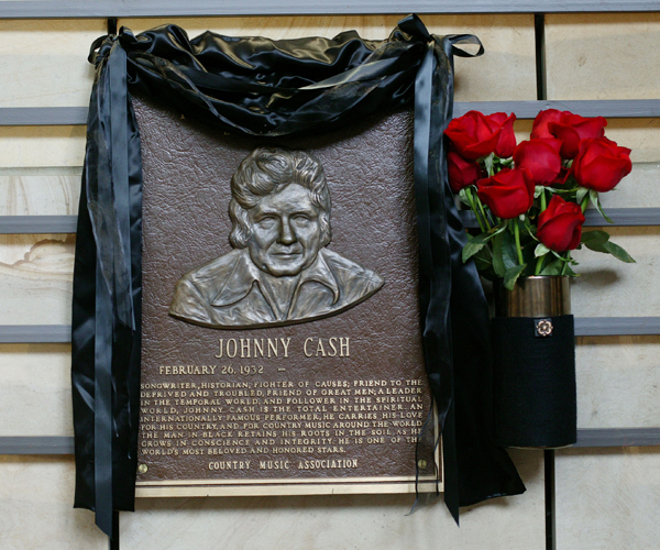 A plaque at the Country Music Hall of Fame in Nashville, Tennessee