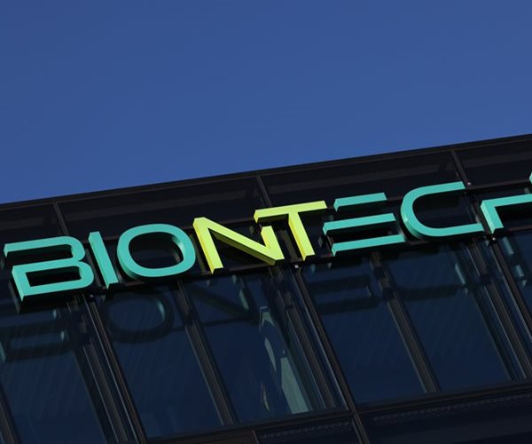 biontech sign on a building