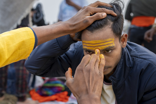 Sacred Strokes of Color on Foreheads Are a Major Display of Hinduism at India's Maha Kumbh Festival