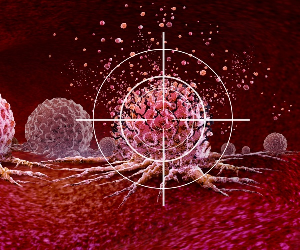 illustration of cancer therapy targeting tumor