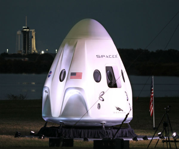 full size model of crew one spacecraft