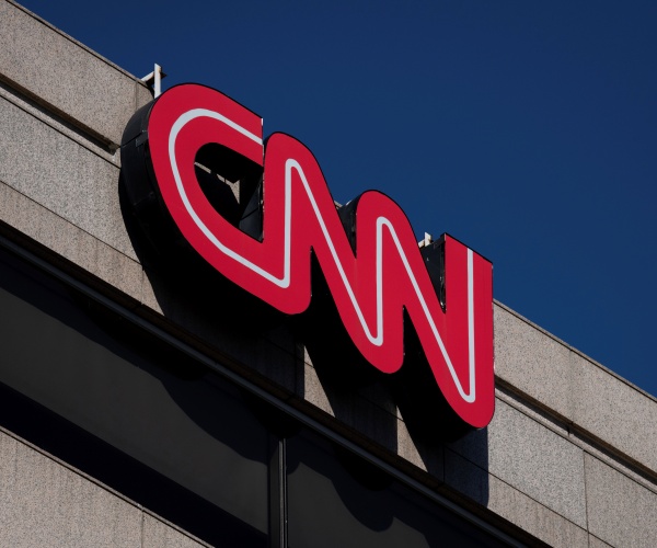 a view of the cnn logo on a building