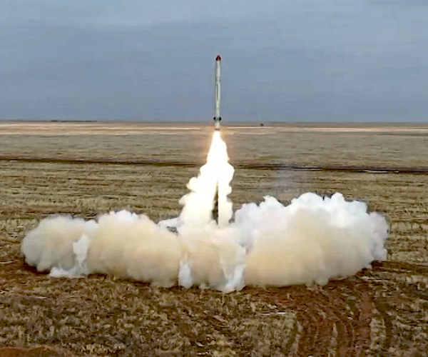 a Russian Iskander-K missile launched during a military exercise at a training ground in Russia