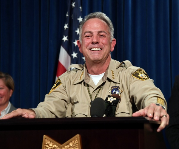 joe lombardo speaks at a news conference