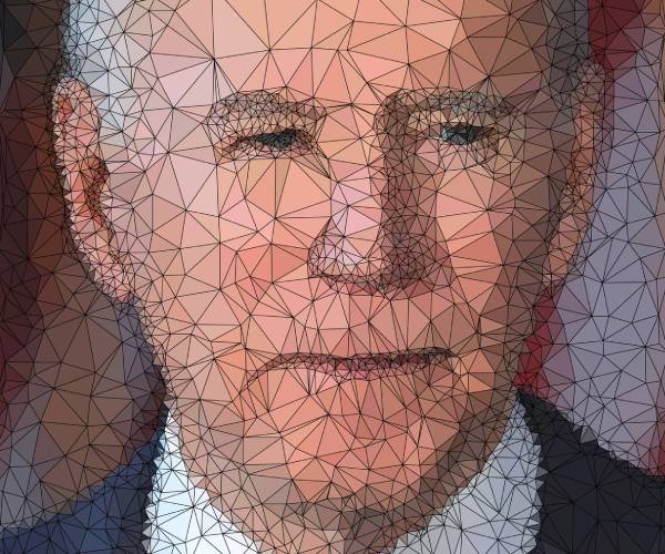 an illustration of joe biden with cracks showing in his face