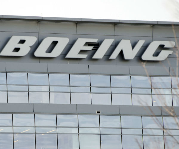 boeing written on the side of a building