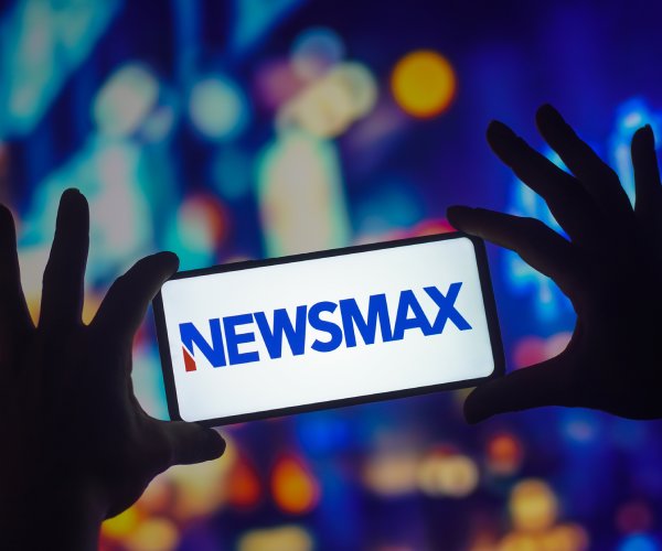 newsmax logo on a phone