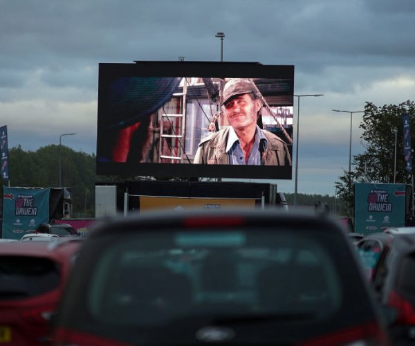 "Jaws" is shown at a drive-in theater