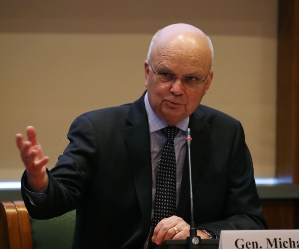 michael hayden gestures while speaking