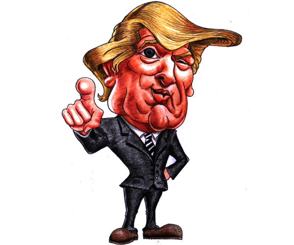 cartoon of trump pointing