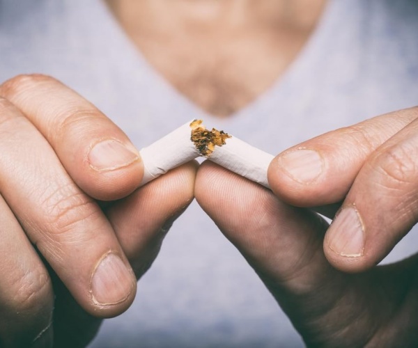 close up of breaking cigarette