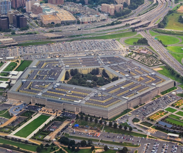 aerial shot of pentagon