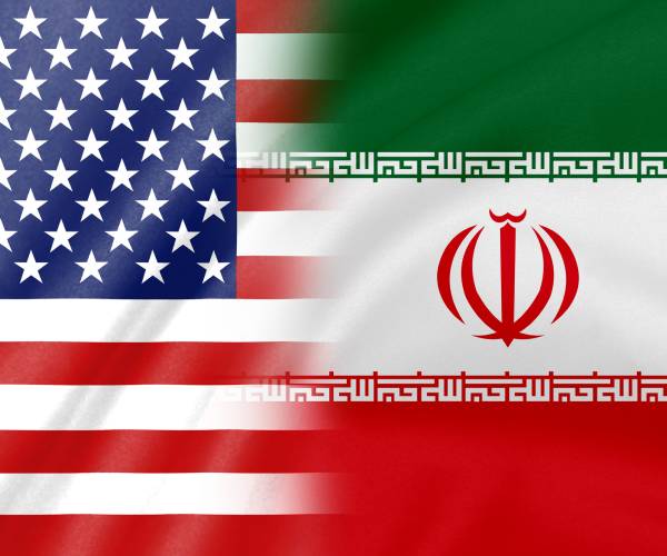 american and iranian flags