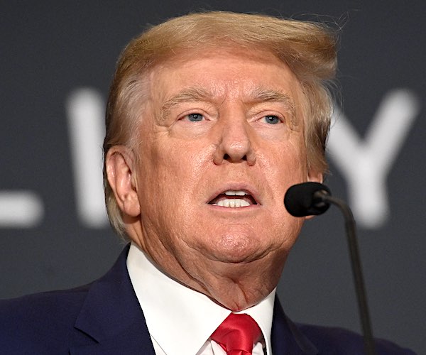 Former President Donald Trump speaks during a rally