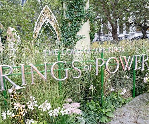 rings of power sign in a garden