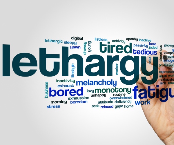 lethargy word cloud concept on grey background