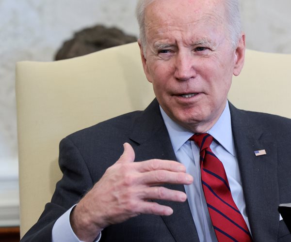 Joe Biden gestures while speaking