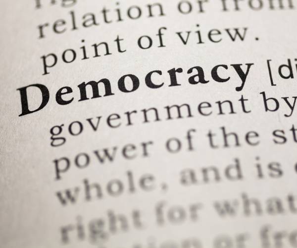 the word democracy in a dictionary