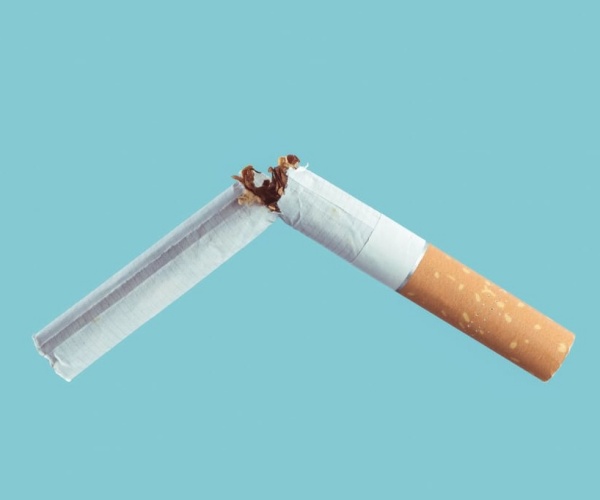 close-up of a cigarette broken in half